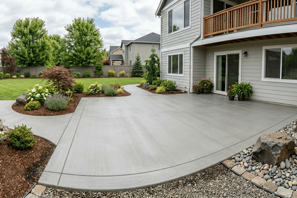 professionally built concrete patio in Ligonier